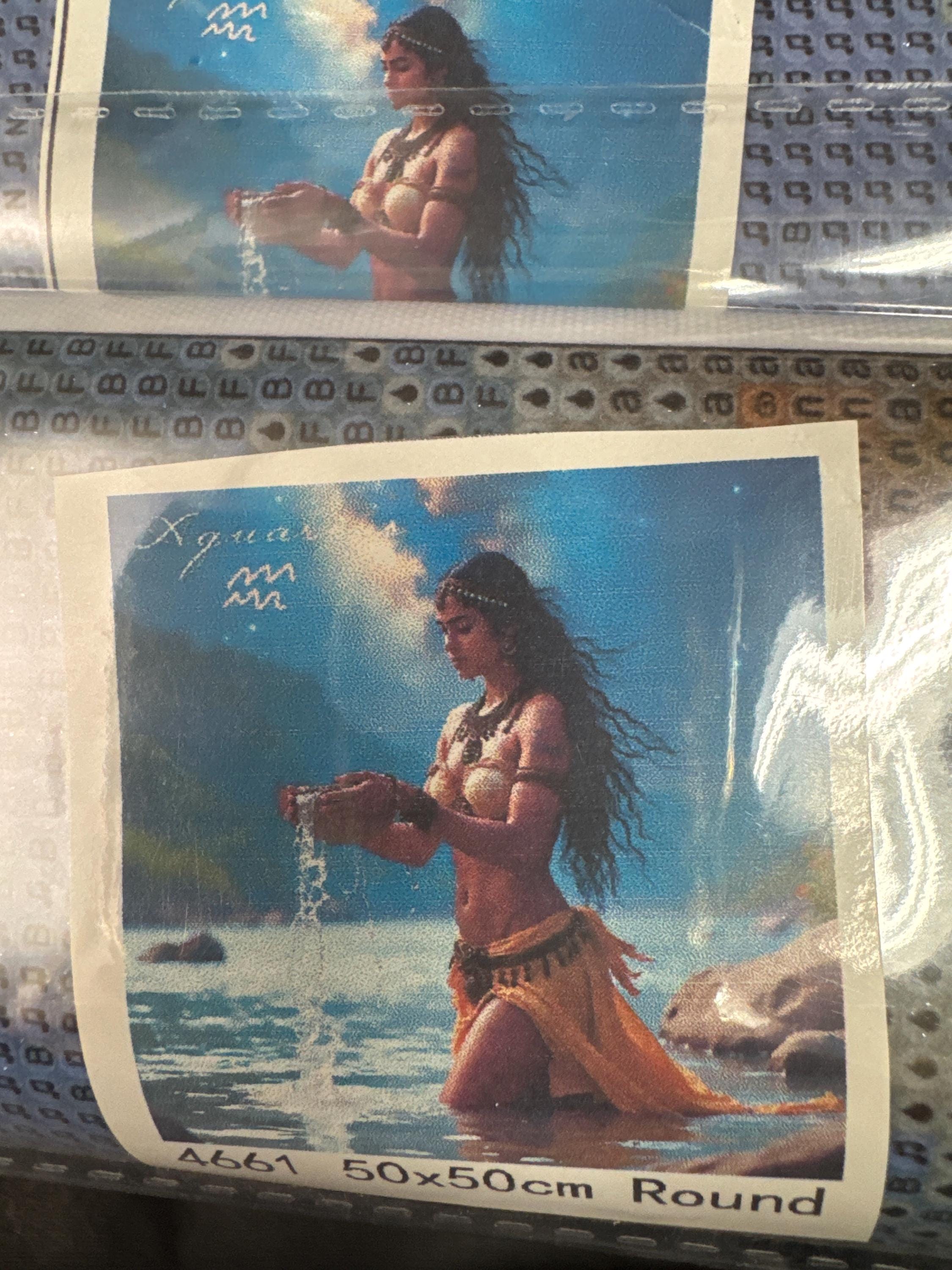 Aquarius Diamond Painting Kit | 50x50cm Round Diamonds, Fairy Dust