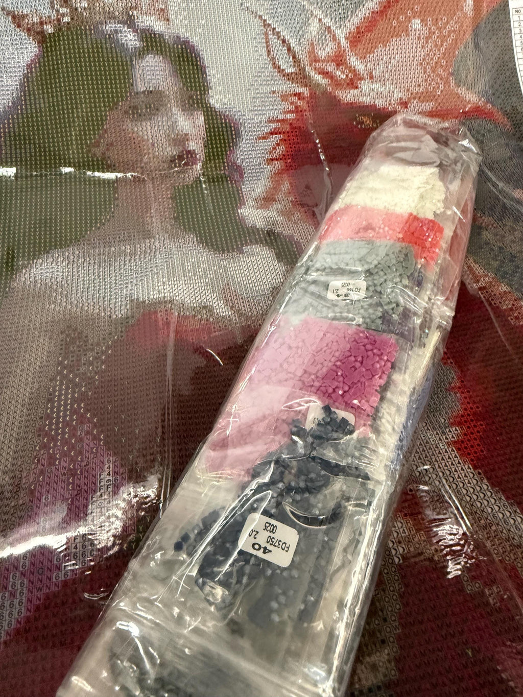 5D red fairy with dragon Diamond Painting, Square RESIN Gem Art (50x50)