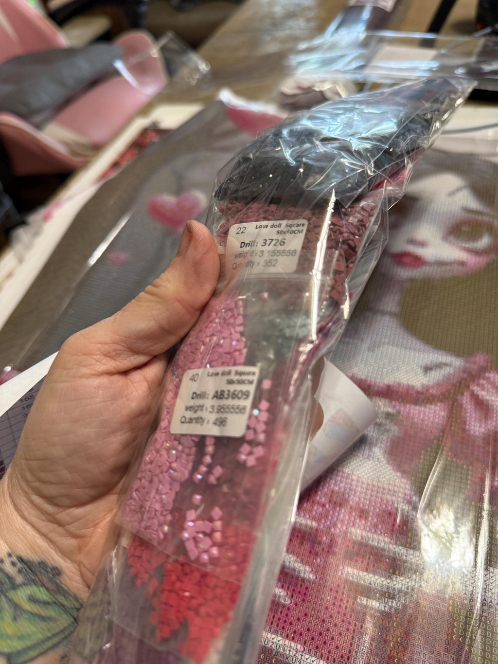 5D Love Doll Diamond Painting, square Gem Art (50x50)