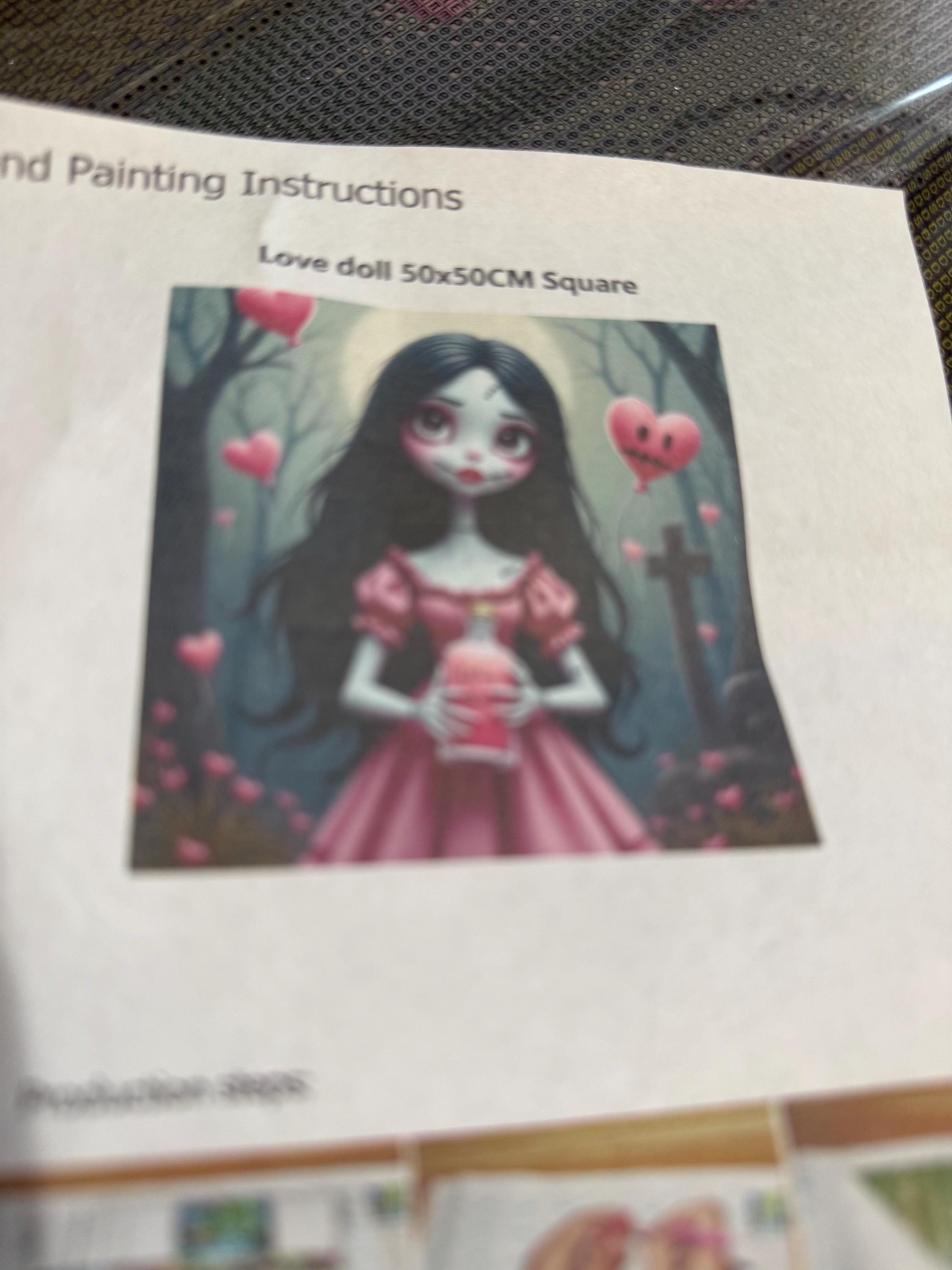 5D Love Doll Diamond Painting, round Gem Art (50x50)