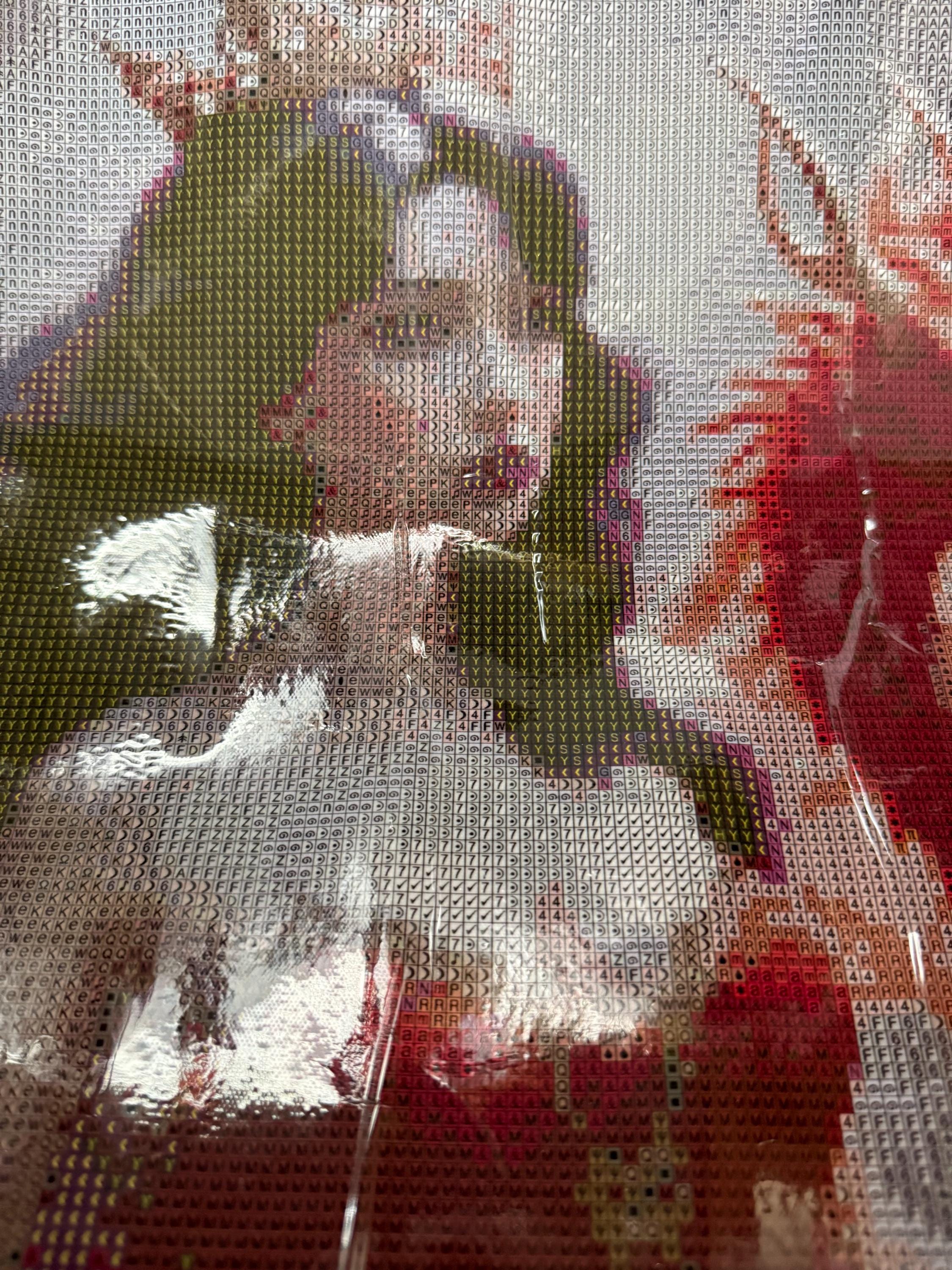 5D red fairy with dragon Diamond Painting, Square RESIN Gem Art (50x50)