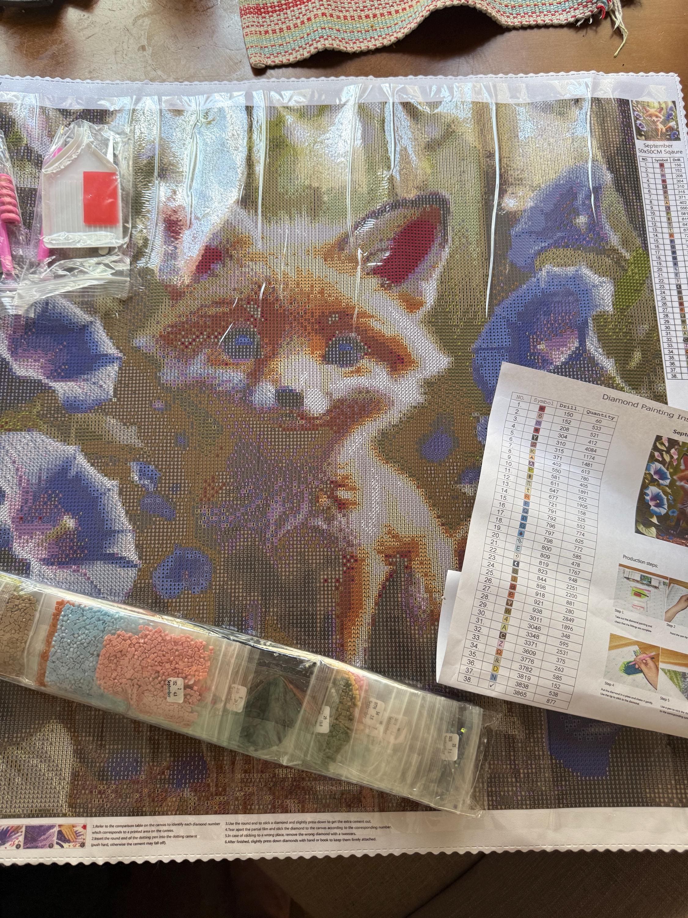 Resin drill 5d  diamond painting on felt canvas