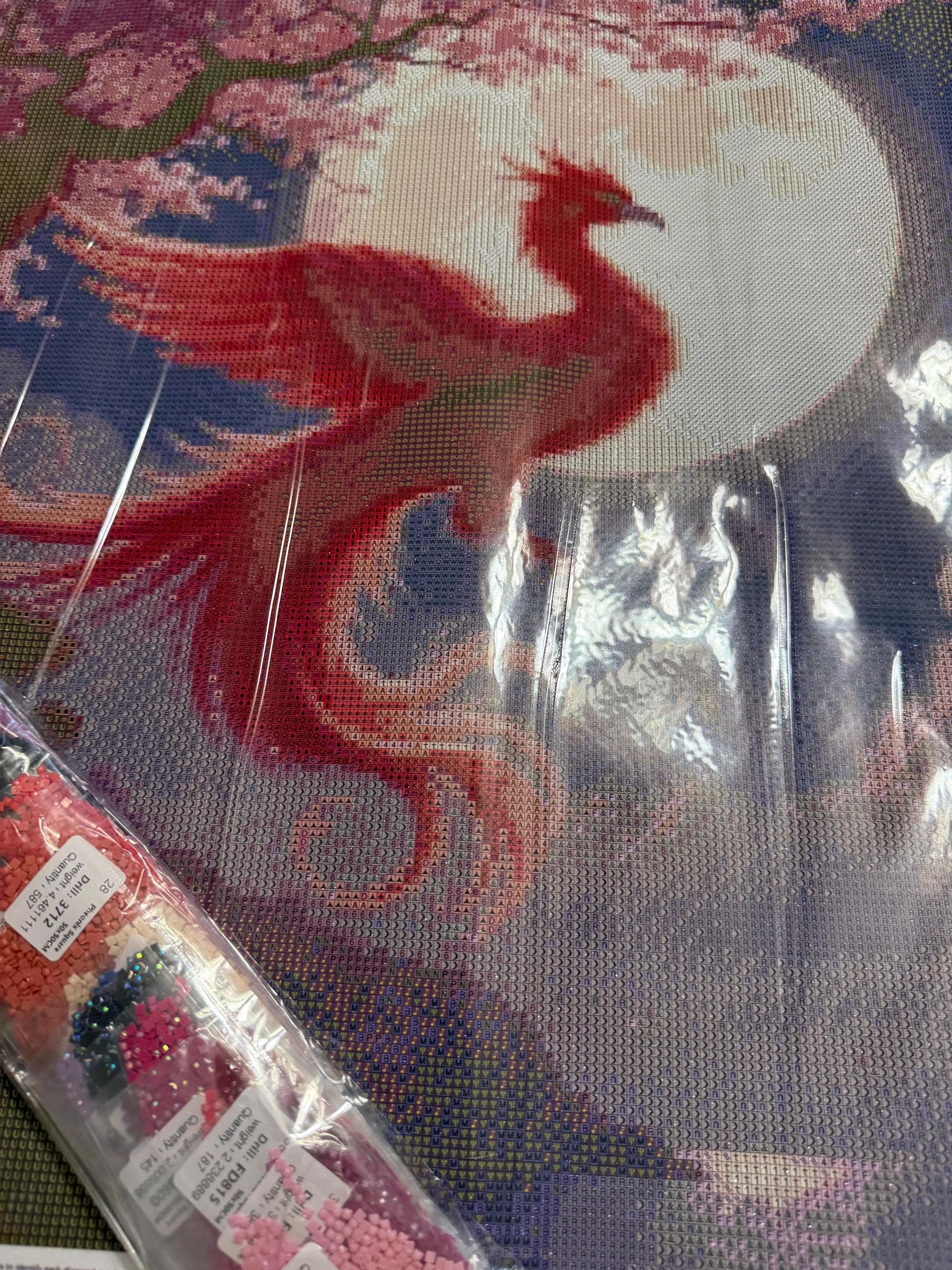 5D Phoenix Arisen Diamond Painting, square Gem Art (50x50)