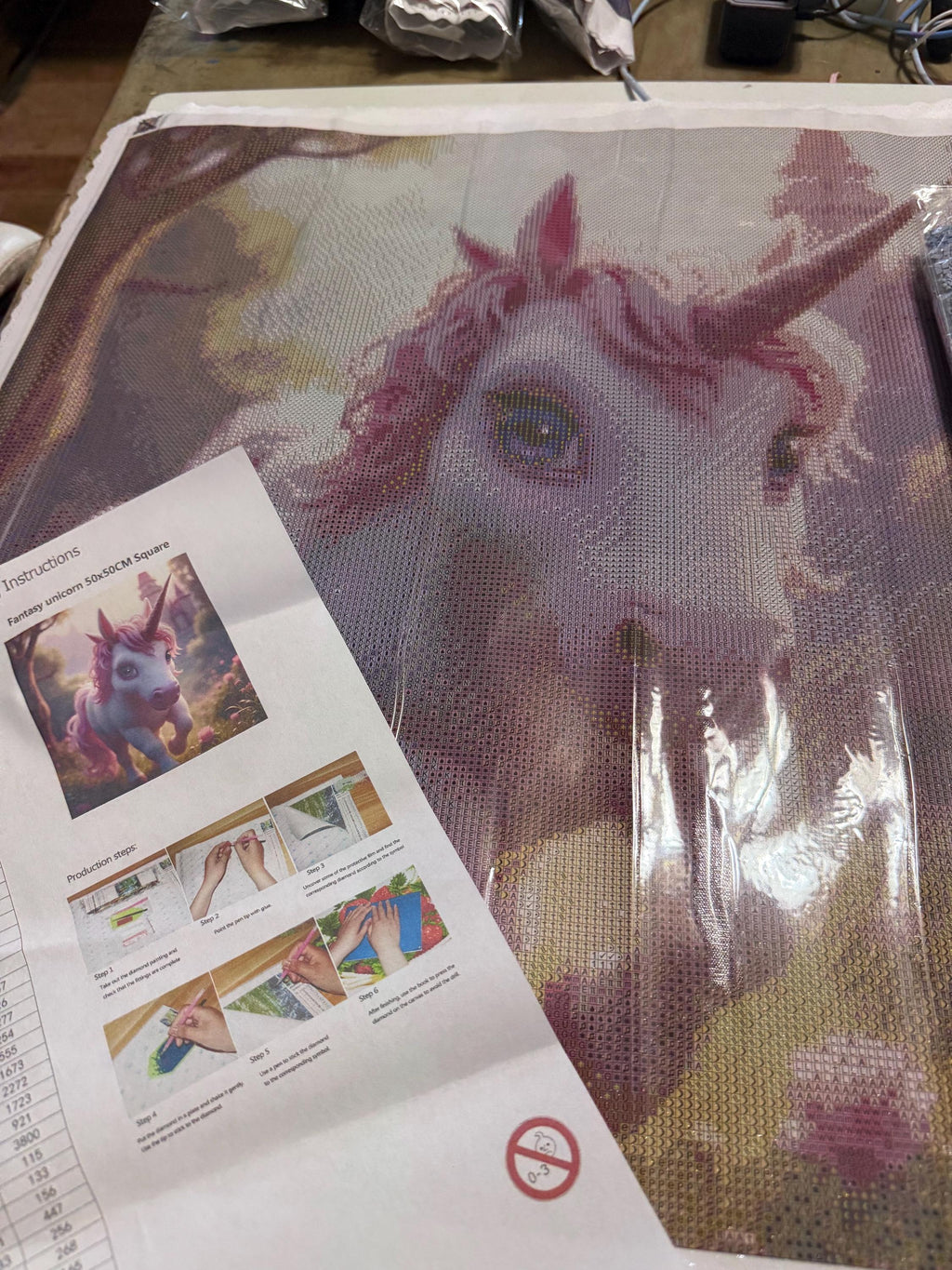5D Fantasy Unicorn Diamond Painting, round Gem Art (50x50)