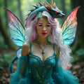5D pastel fairy with dragon Diamond Painting, Square RESIN Gem Art (50x50)