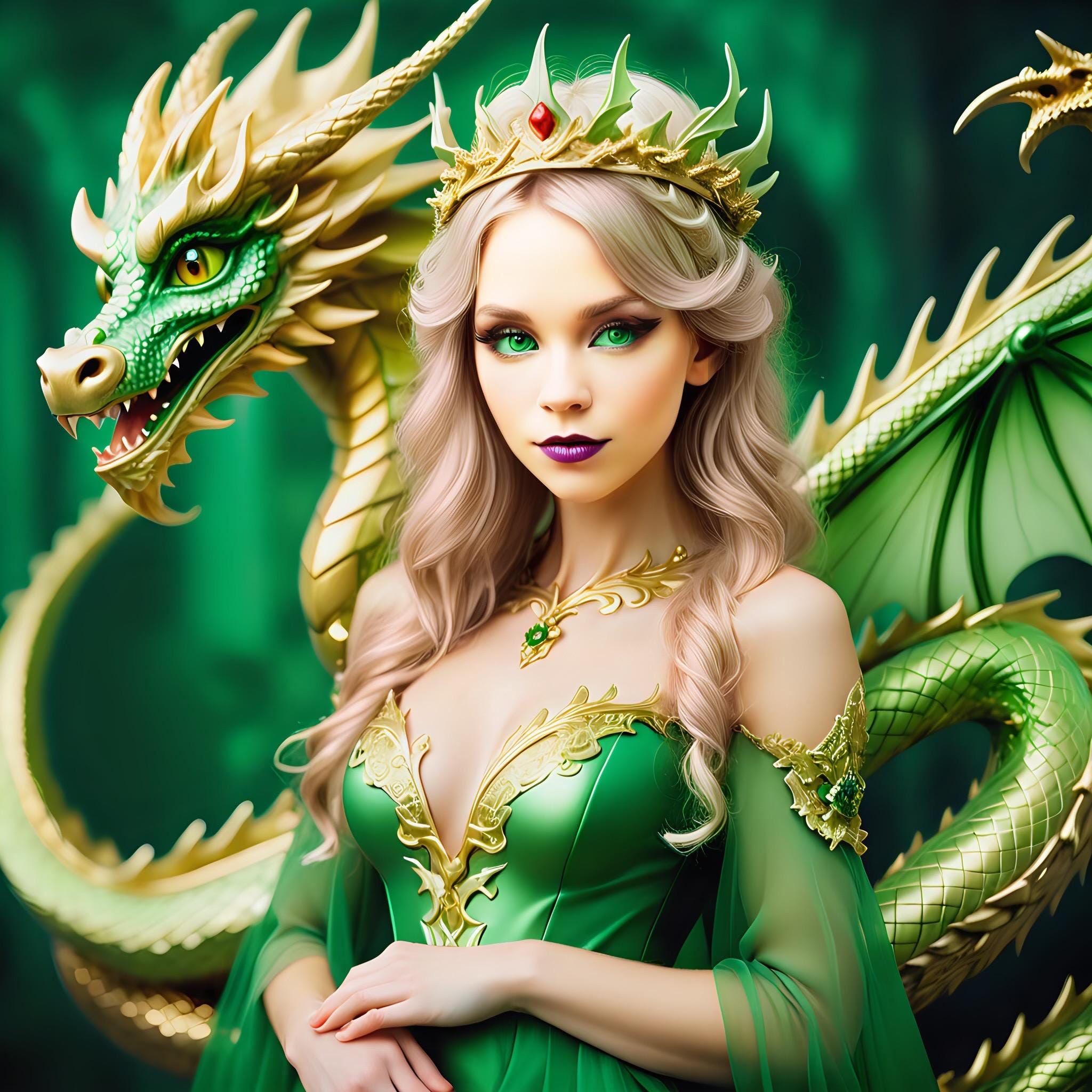 5D pastel fairy with dragon Diamond Painting, Square RESIN Gem Art (50x50)