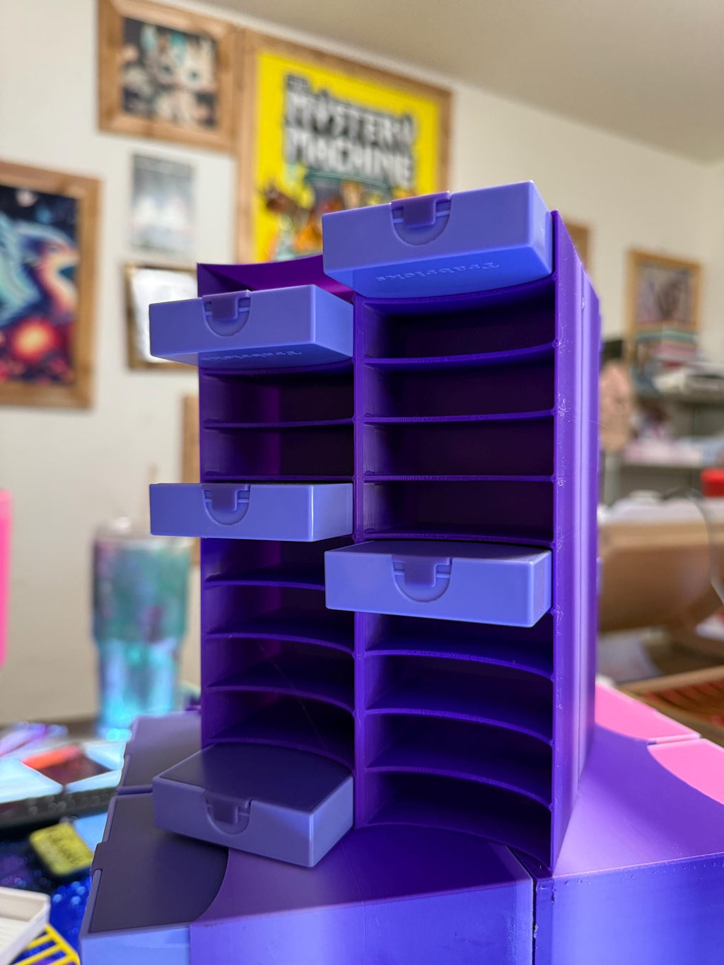 Spinning Trabrick Tray Tower: Holds 80 Mini & Large Trays - Personalized Option