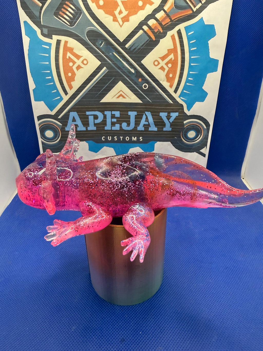 Large axolotl paperweight